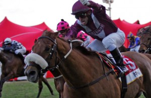 Gold Class! Felix Coetzee rode a terrific tactical race to win the Gr1 Gold Cup on In Writing