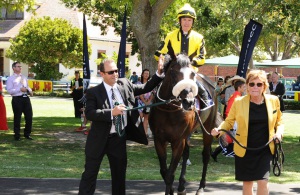 Vindicated. Capetown Noir is led in by Dean Kannemeyer and owner Lady Christine Laidlaw