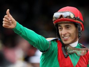 Kingdom! Jockey John Velazquez after winning the Derby on Animal Kingdom for Team Valor International