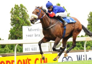 Top Win! Whiteline Fever (Raymond Danielson) streaks clear to win the Hawaii Stakes