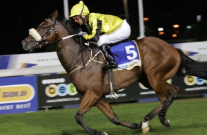 Flying. Cape Royal (Karl Neisius) wins the Listed In Full Flight Handicap