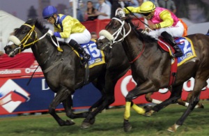 Fighting Fire. Anthony Delpech keeps Lehaaf at it as Blaze Of Fire runs a cracker in second