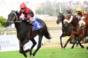 Striking Hot! Flag Of France gallops clear under Piere Strydom (JC Photos)