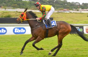 The Last. Arwa and Warren Kennedy are the last combination to cross the Arlington winning line (Coastal Photos)