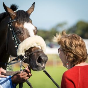 Speak To Me. Lady Christine Laidlaw comes face to face with her champion (Hamish Niven Photography)