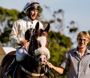 Generations! A proud Alex Howells leads in the smashing sprinter. (Hamish Niven Photography)