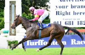 Big Blow. Zephira is geared down by Robbie Fradd to win the Allez France (JC Photos)