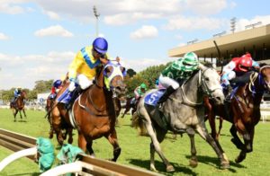 Anthoy Delpech droves Ilitshe through down the inside to hold the grey Everest in a thriller (JC Phtos)