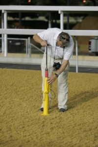 Greyville Polytrack Trials - Martin Collins takes clegg-hammer reading