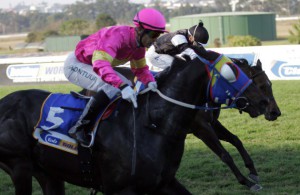 Mike Miller trained Sheik's Brashee storms home to win the Durban Dash