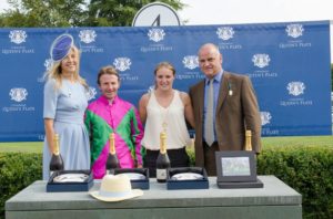 Winning jockey Jimmy Fortune at the prize giving