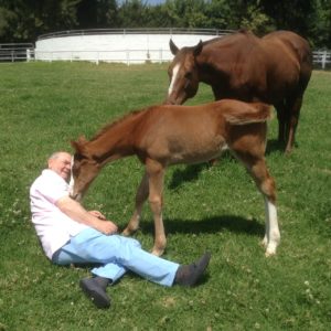 Dennis Drier enjoys a relaxing moment with his former charge and her daughter
