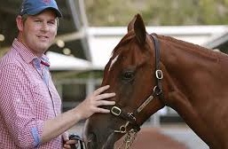 Michael Wallace with lot 143, sales topper on day 1 of the 2015 Magic Millions Gold Coast Sale