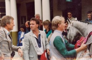 Mike Bass and Chris Snaith in the winners' enclosure with Close Encounters