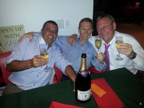 Success story - Des Gonsalves, Piere Strydom and Louis celebrate another winner