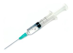 Syringe with fluid