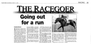 Racegoer, Richard McMillan, Barrier Trials