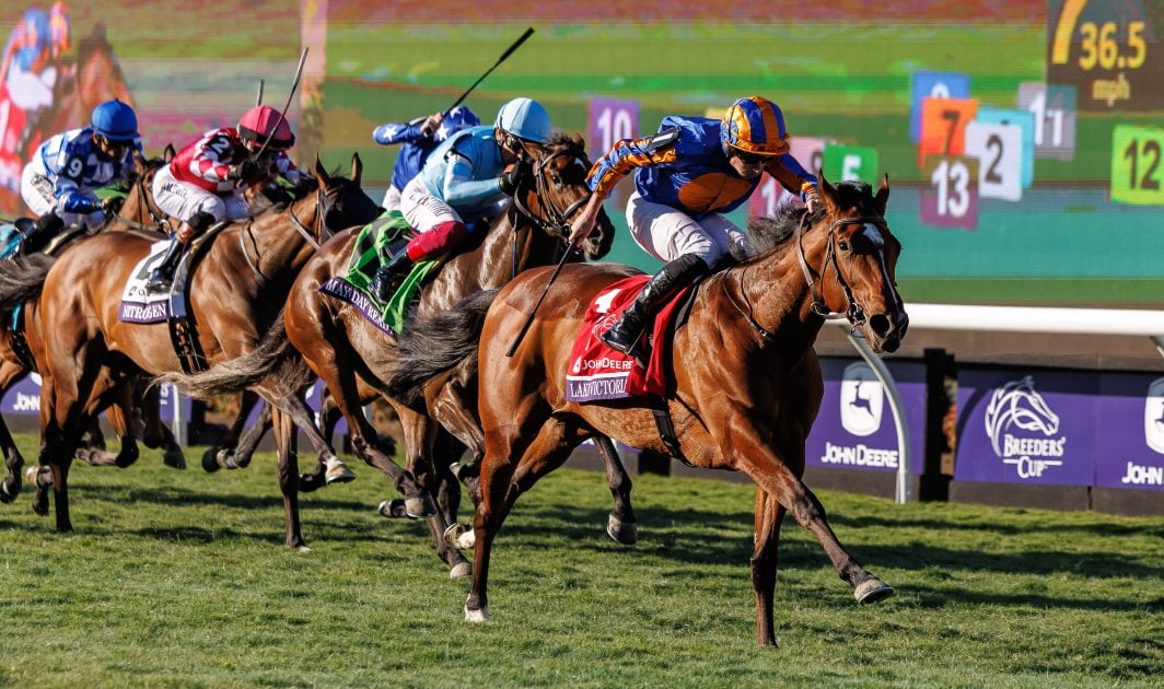 Lake Victoria stays unbeaten when winning the Gr1 Breeders Cup Fillies Juvenile Turf on Friday – Willem Ackerman bought her three part brother days before (Pic - Candiese Lenferna)