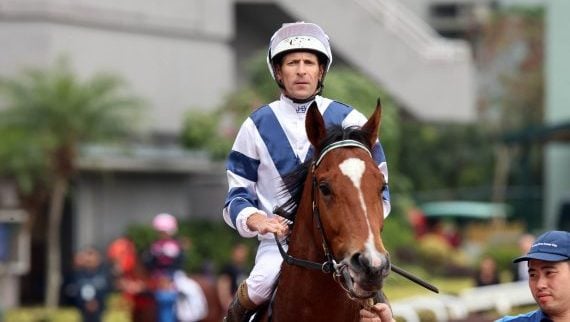 Hugh Bowman has won once on Rubylot previously (Pic - HKJC)