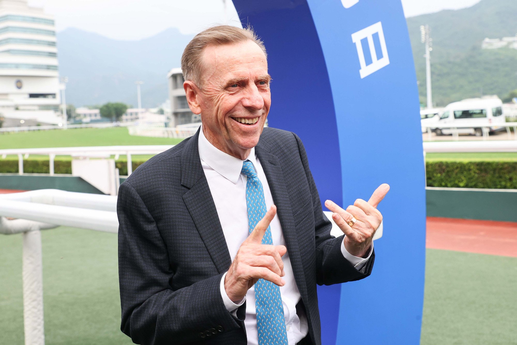 John Size after the success of Stellar Express at Sha Tin (Pic - HKJC)