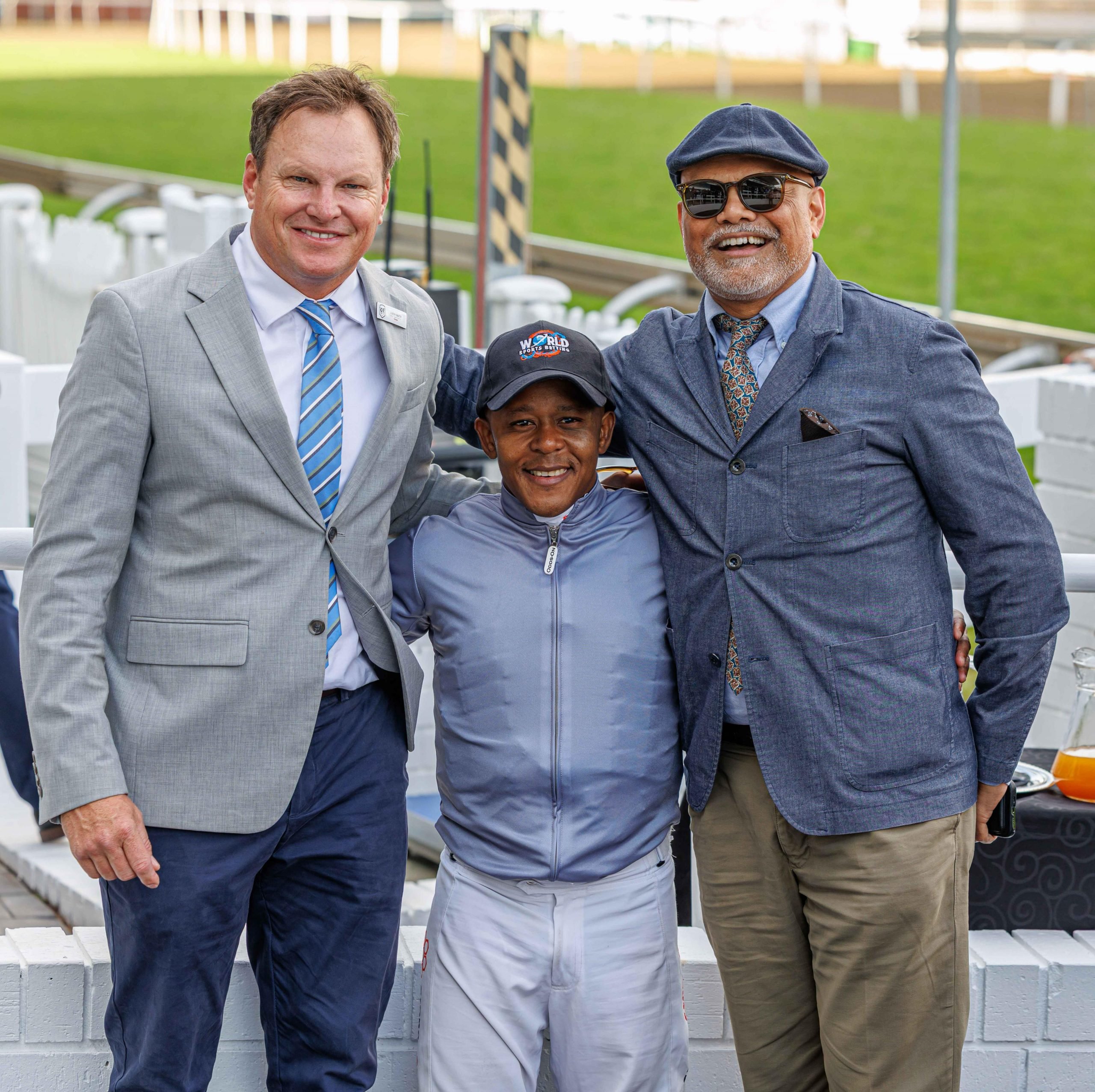 Justin Snaith, Muzi Yeni and Kalinga's Ravi Naido celebrate the win (Pic - Candiese Lenferna)