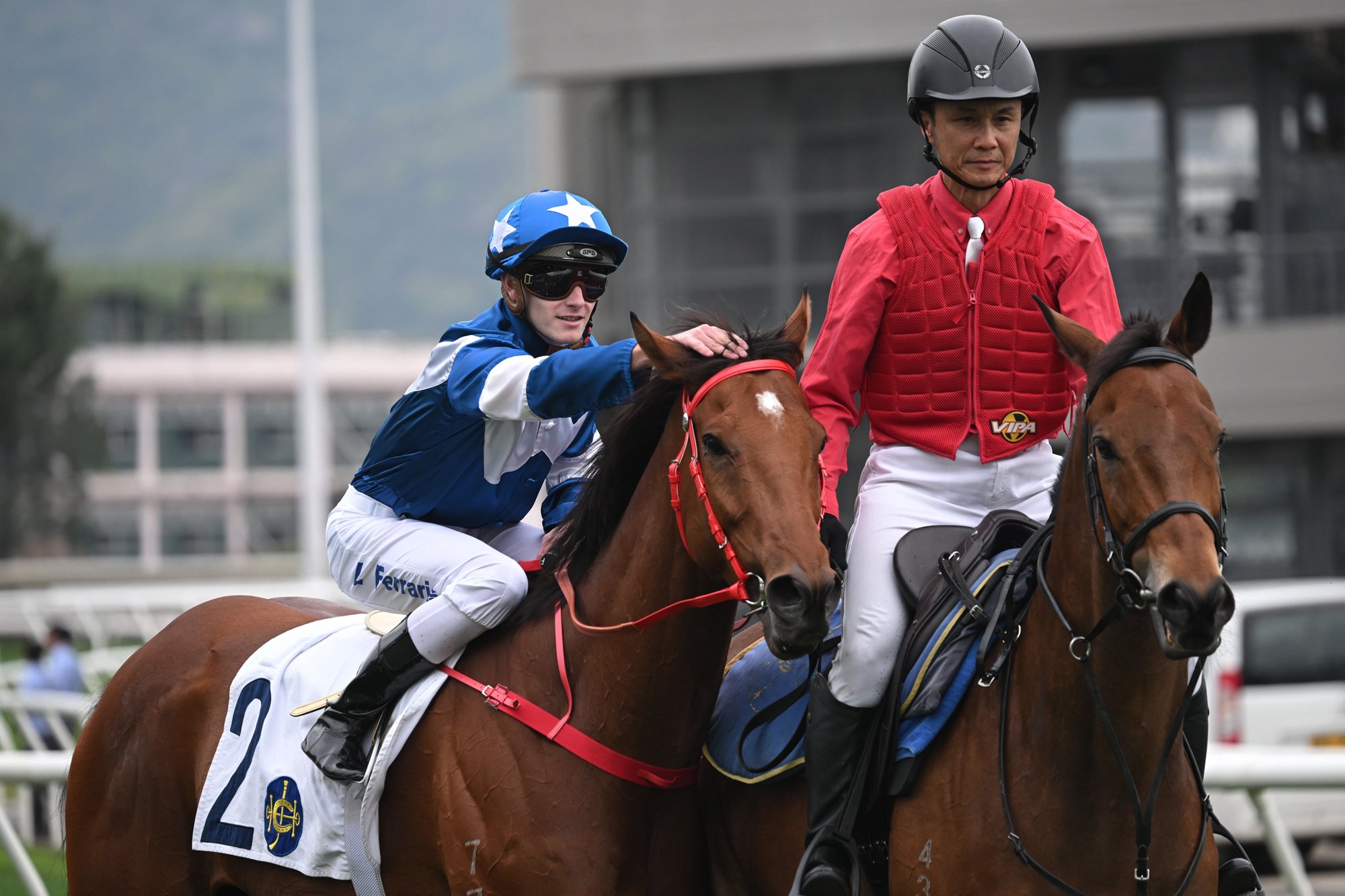 Luke Ferraris and Lucky With You following victory (Pic - HKJC)