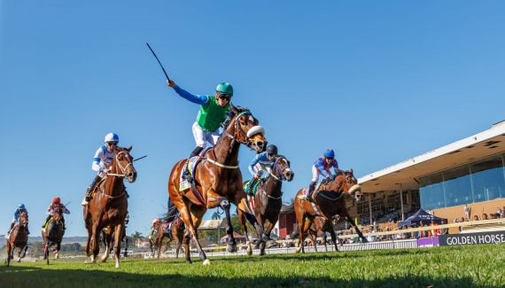 1,2,3,4! Richard Fourie steers Canford Cliffs daughter Direct Hit to a big win in the Gr1 Allan Robertson Championship (Pic - Candiese Lenferna)