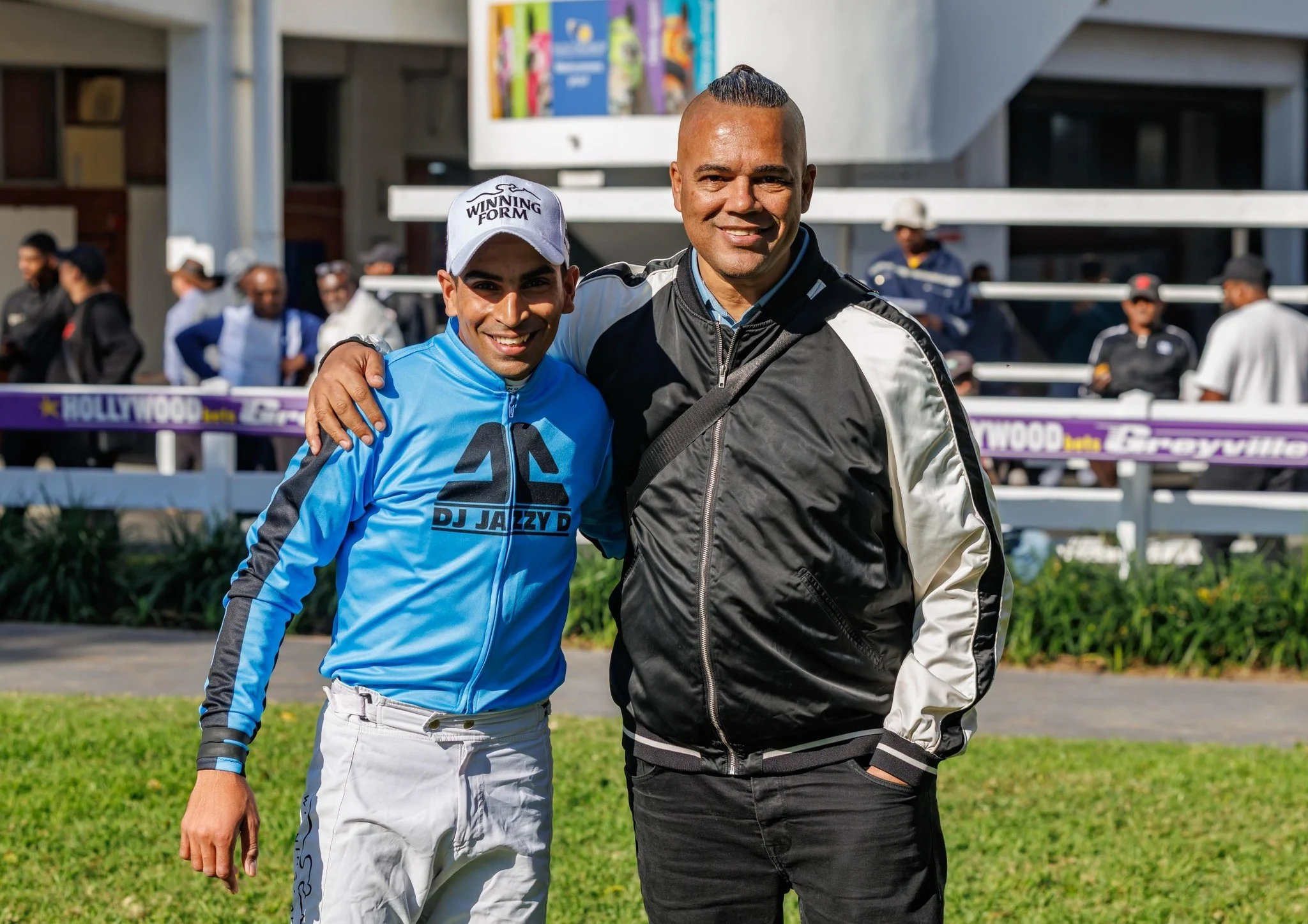 DJ Jazzy D with jockey Sereno Moodley (Pic - Candiese Lenferna)
