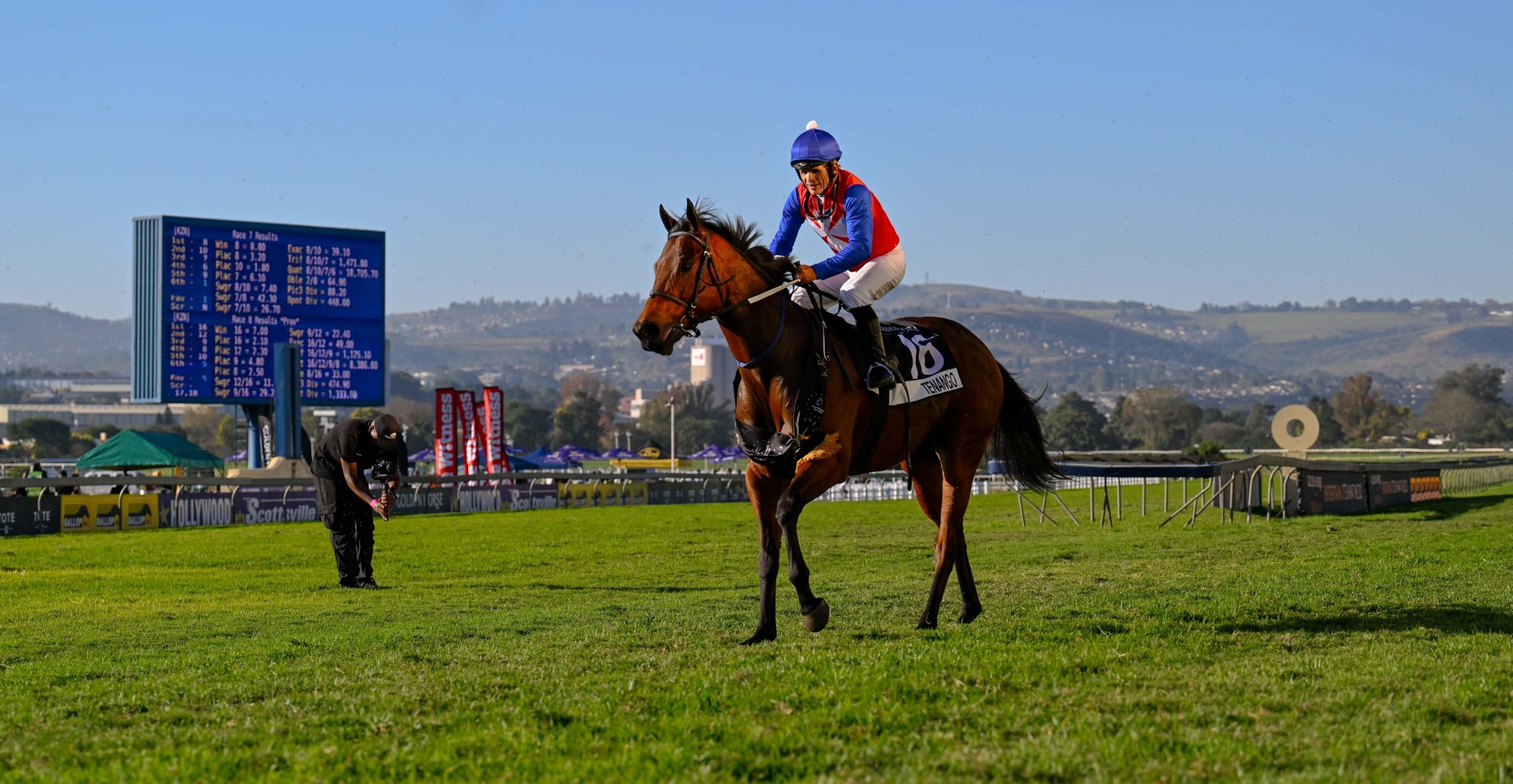 Saturday’s Gr2 Golden Horse Sprint winner, Tenango (Andrew Fortune) ran on best of all (Pic - Chase Liebenberg)